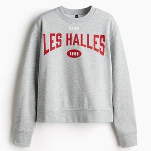 H and M. Les Halles, Paris Gray Sweatshirt. Medium. Poly Cotton Blend.